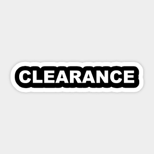 Clearance Sticker